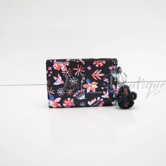 NWT Kipling AC3739 PIXI Snap Medium Trifold Wallet Nylon Festival Blossom Multi - Picture 3 of 13